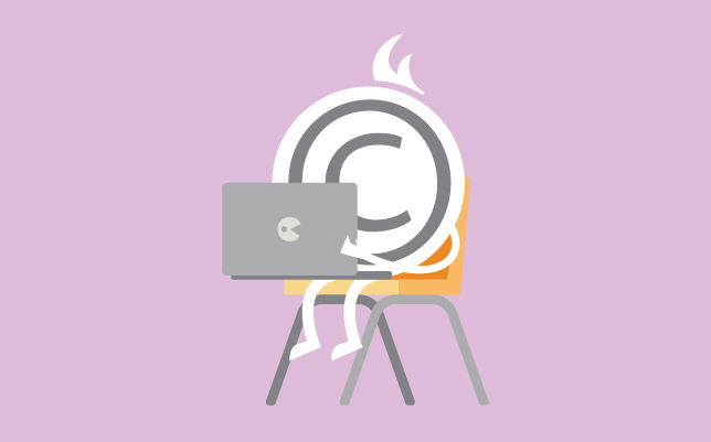 c-hahmo käyttää tietokonetta