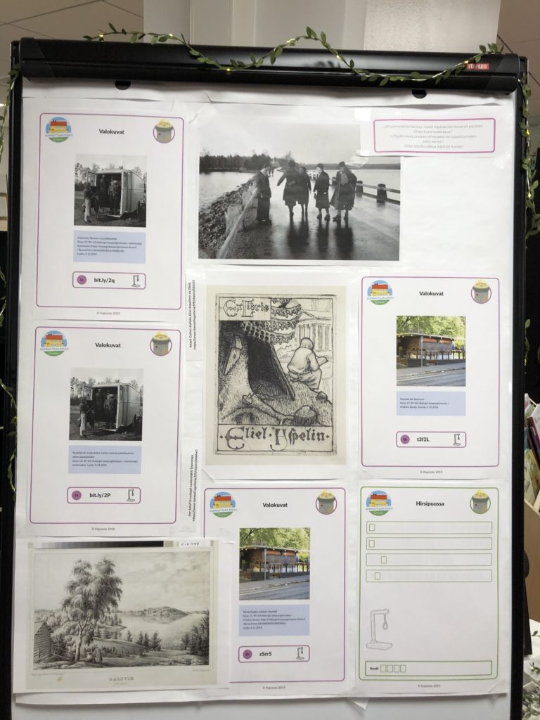 Ett exempel hur kan man lägga fram  Fotografier och Hänga gubbe uppgifter.